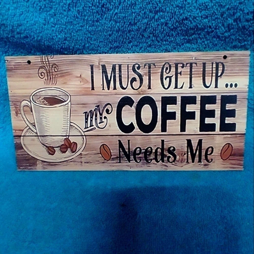 Rustic Coffee Sign Decor Wood Funny Humorous